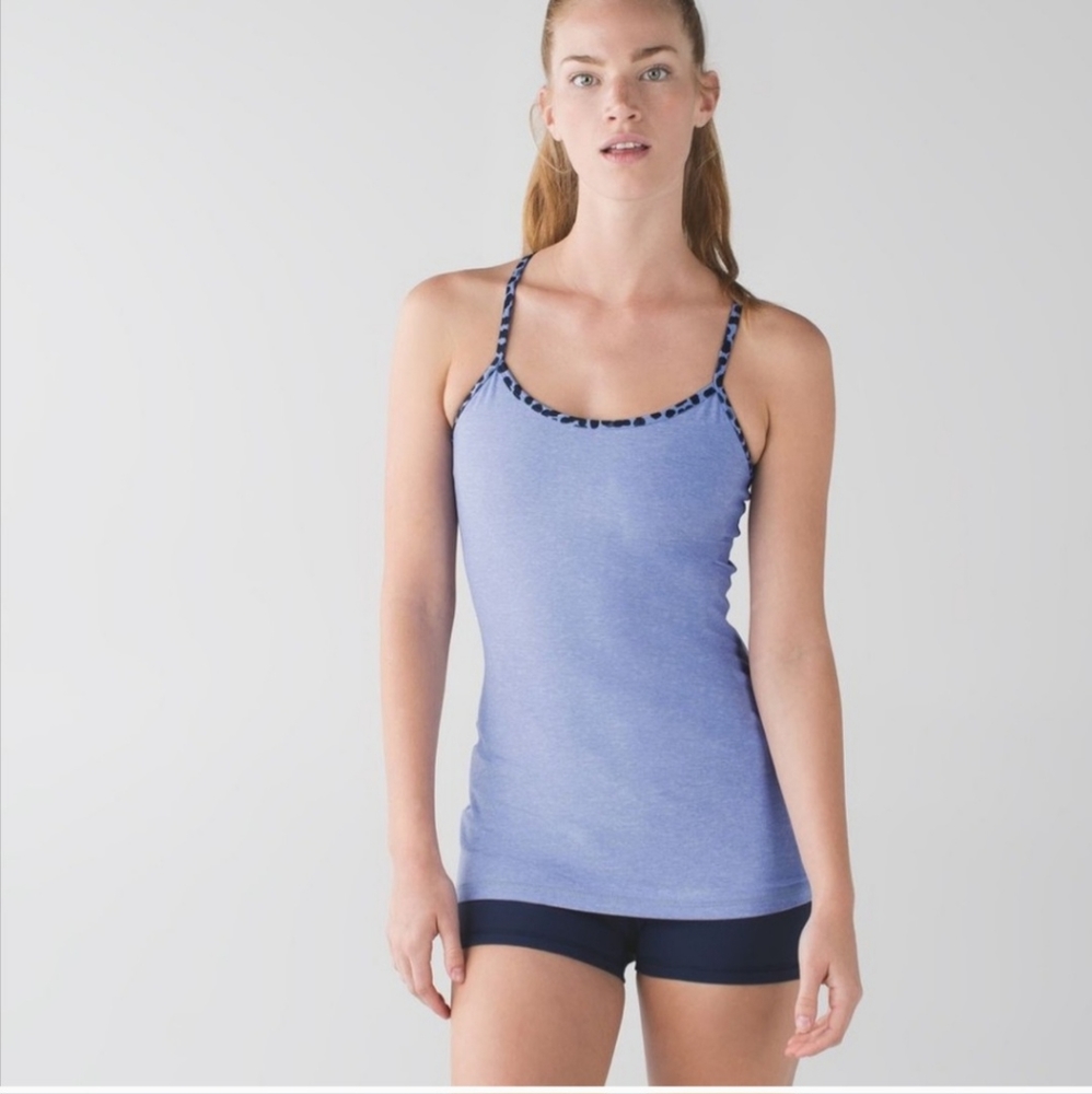 Lululemon Power Y Tank Luon Heathered Lullaby Blue